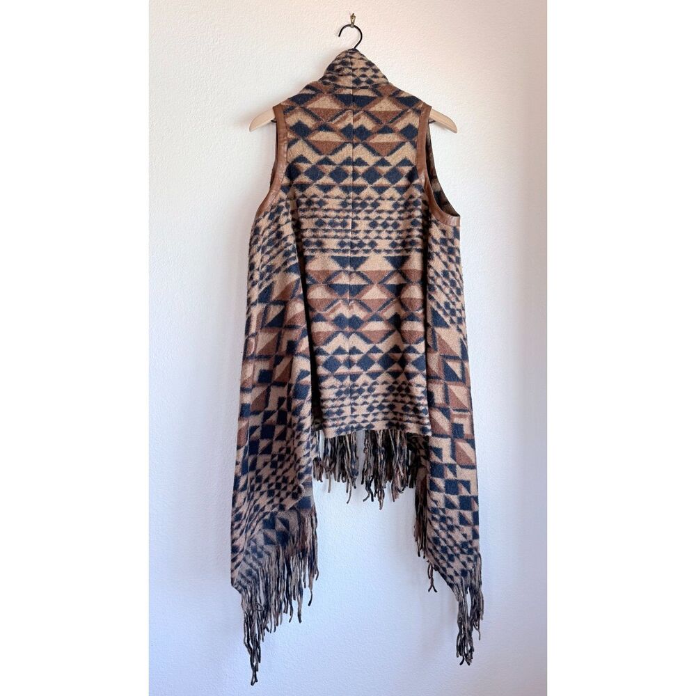 Plenty by Tracy Reese Canton Fringe Sweater Vest Aztec Geo Anthropologie XS/S - Picture 6 of 12